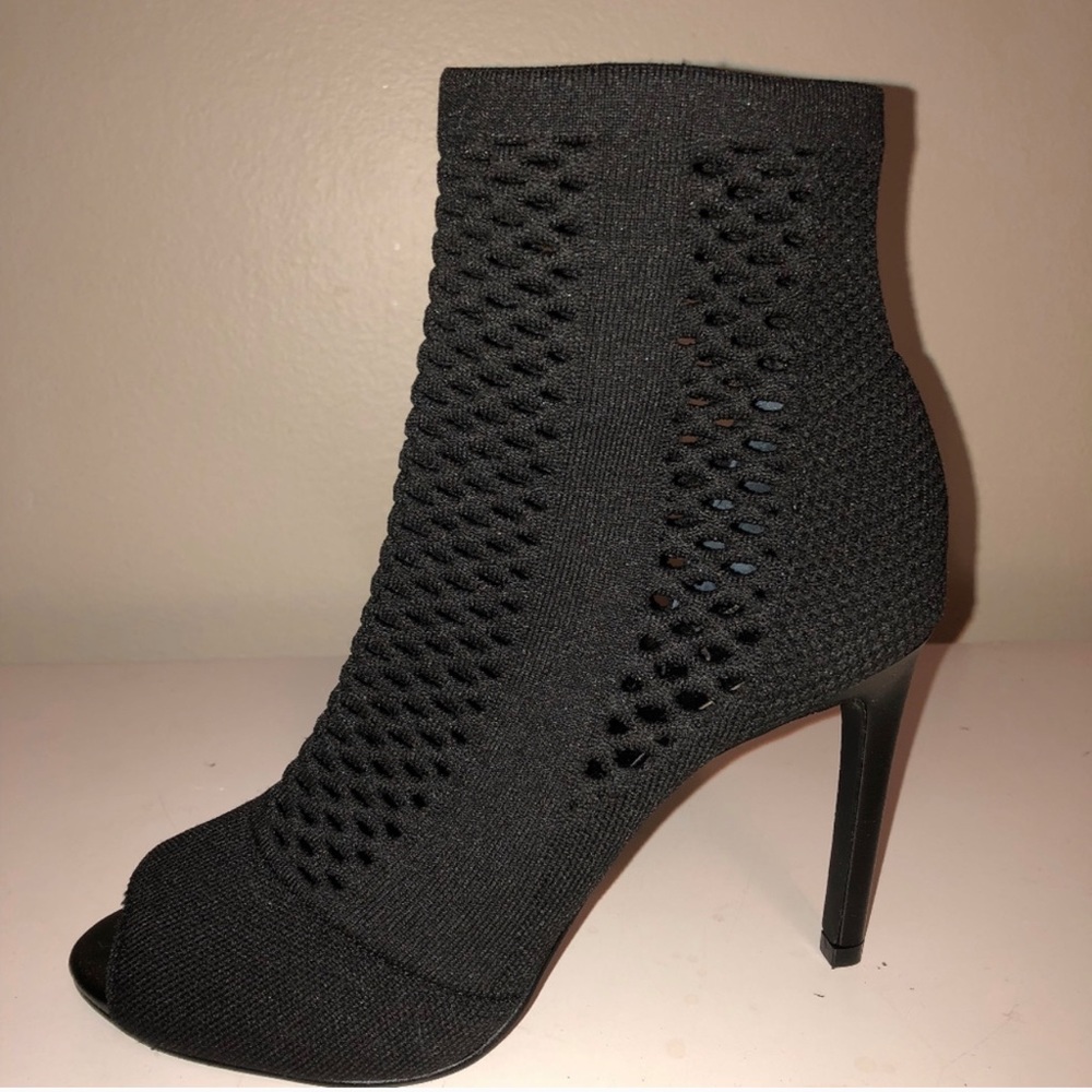 Charles David Peep Toe Fabric Ankle Booties 7 1/2